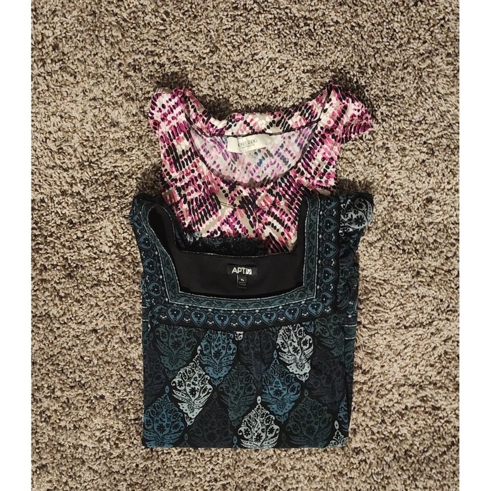 Apt. 9 Jones studio womens xl sleeveless blouses lot of 2 one is lined